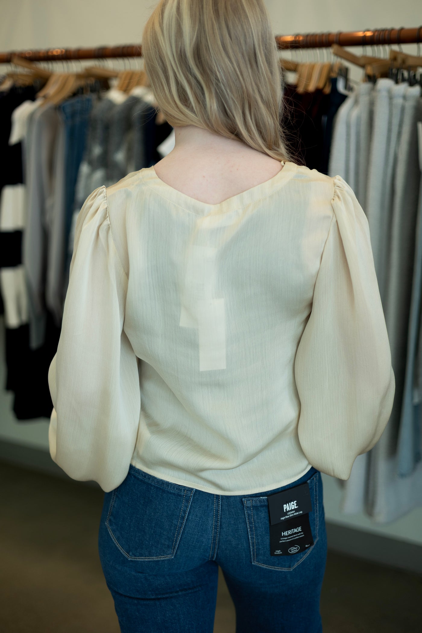 Champagne button down blouse