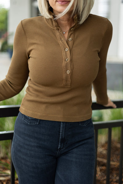 Fitted ribbed long sleeve