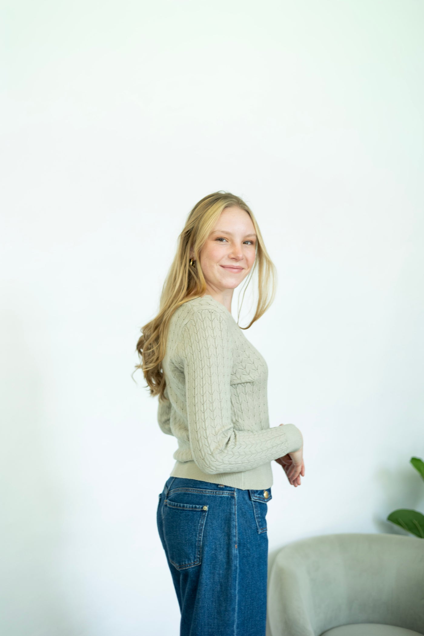 Light tan sweater for women