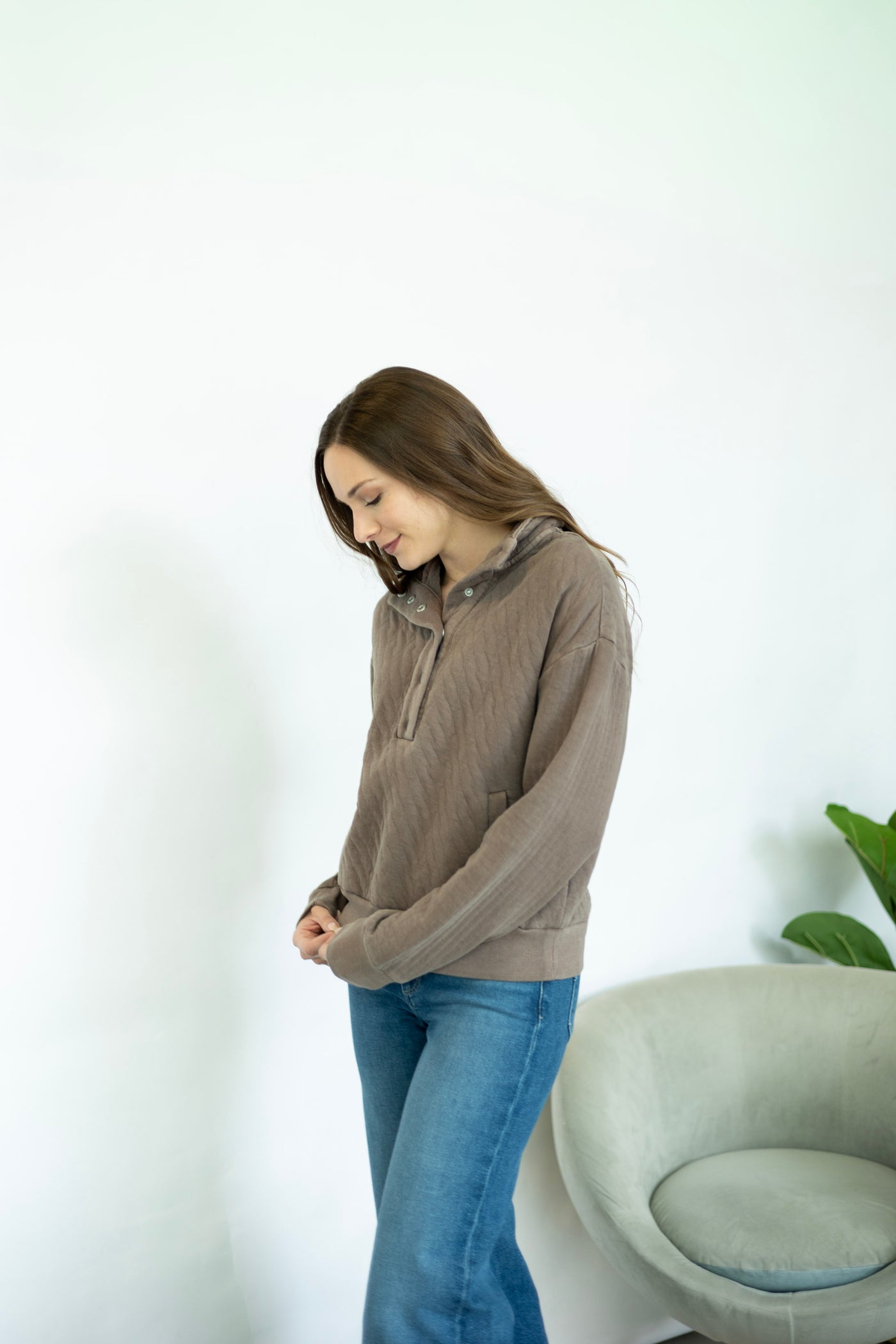 Quilted pullover for women