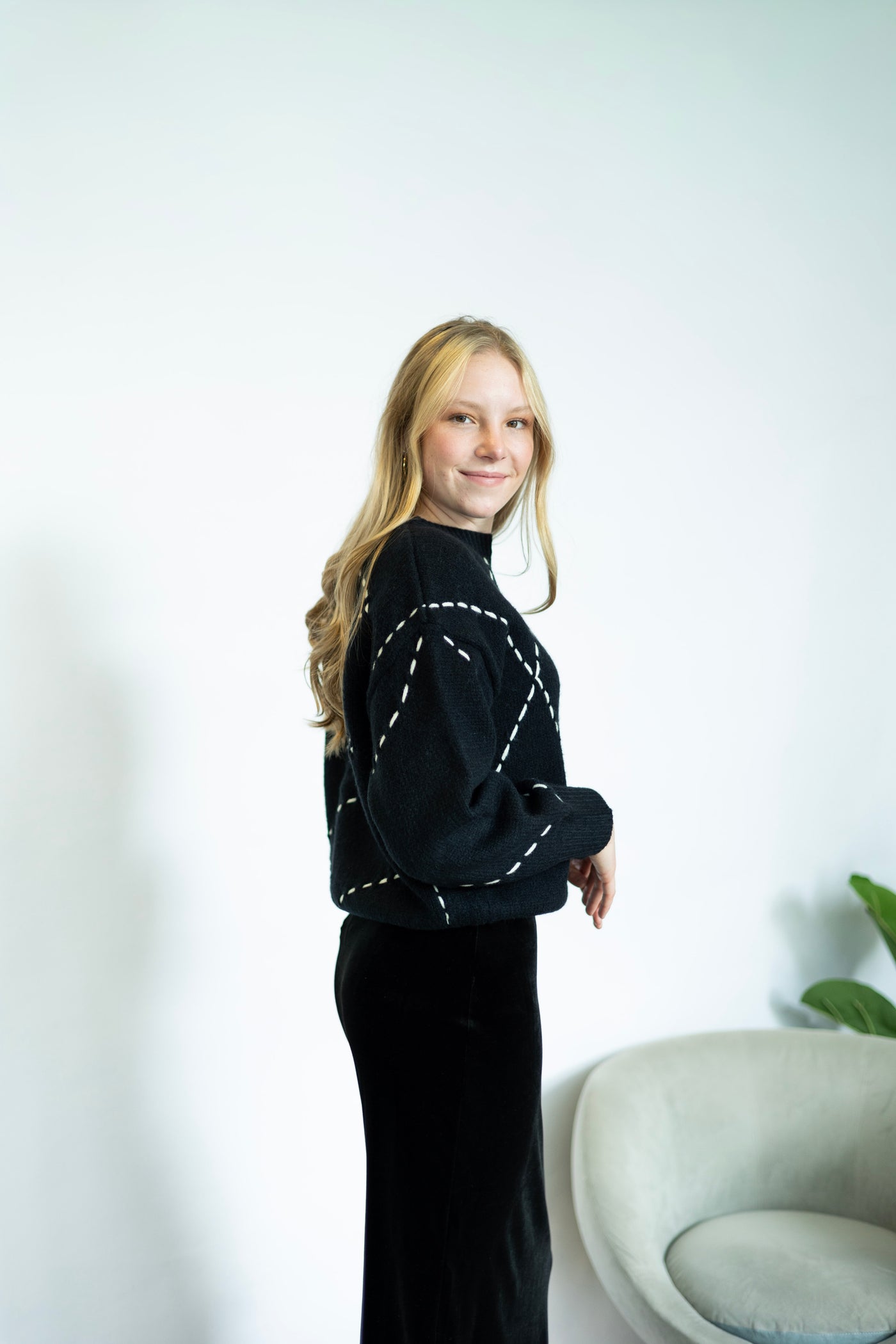 Stitched detailing sweater