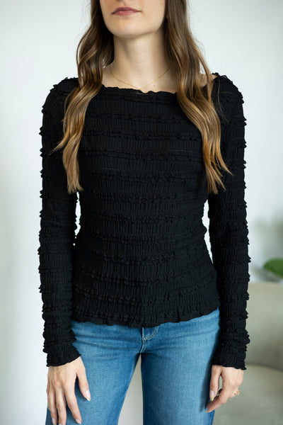 Long Sleeve Layered Ruffle Lace Top