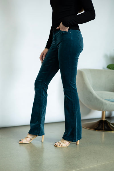 Blue, Velvet, boot cut jeans