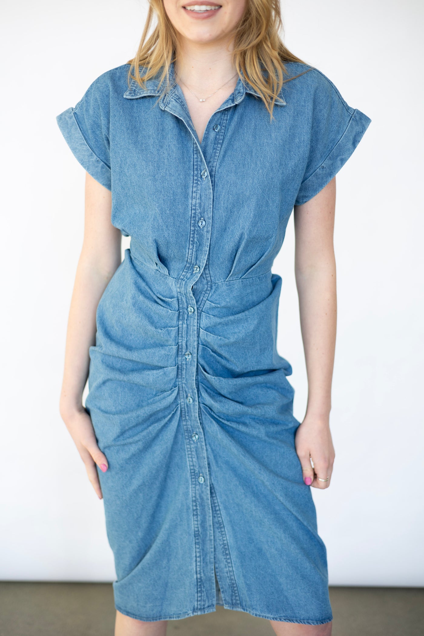 Long denim dress