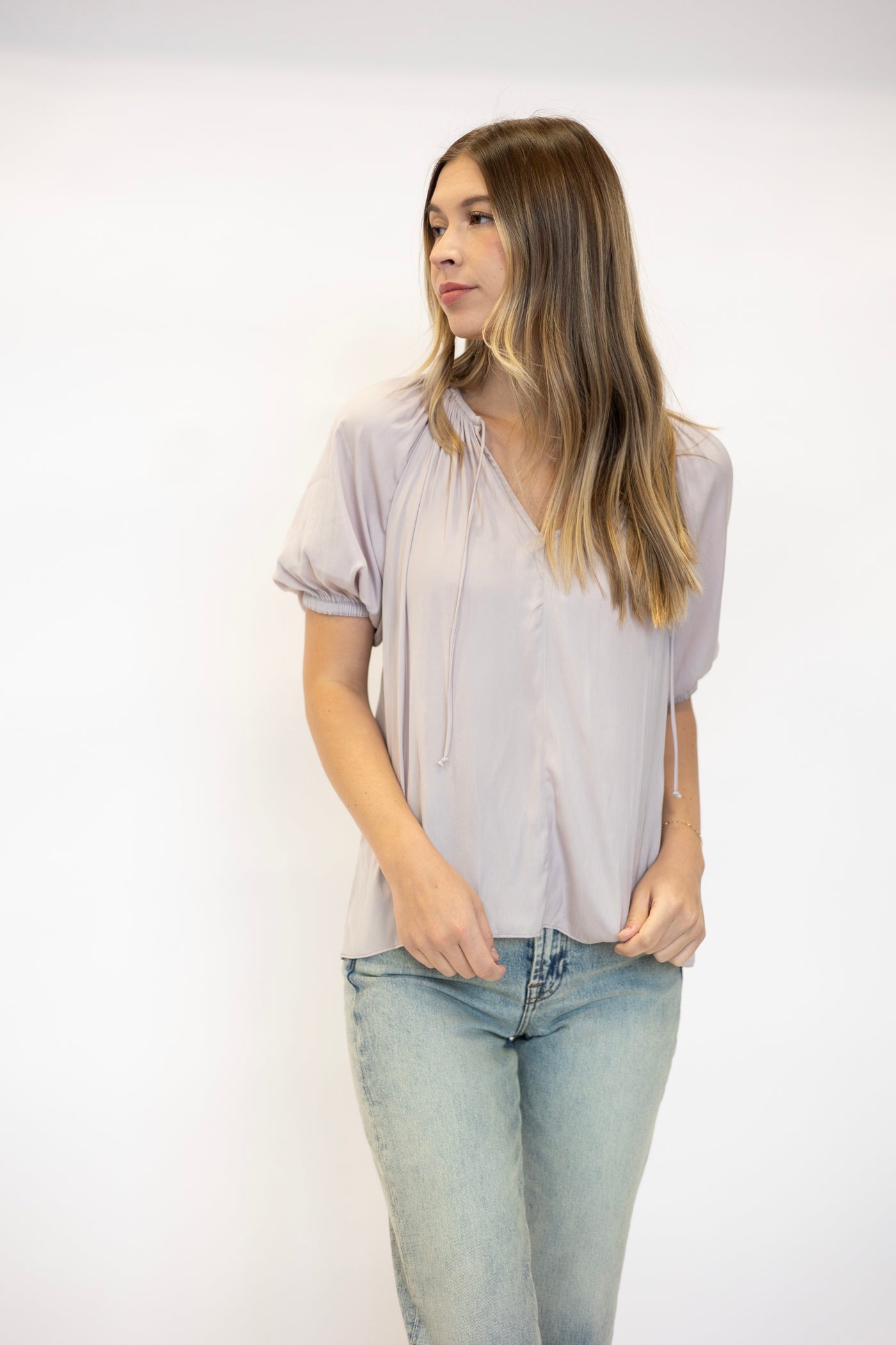 Half Sleeve Satin Blouse