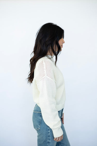 Women's open knit sweater