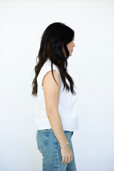 Florence Sleeveless Collar Tee