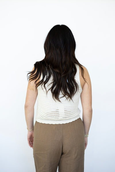 Open knit tank top