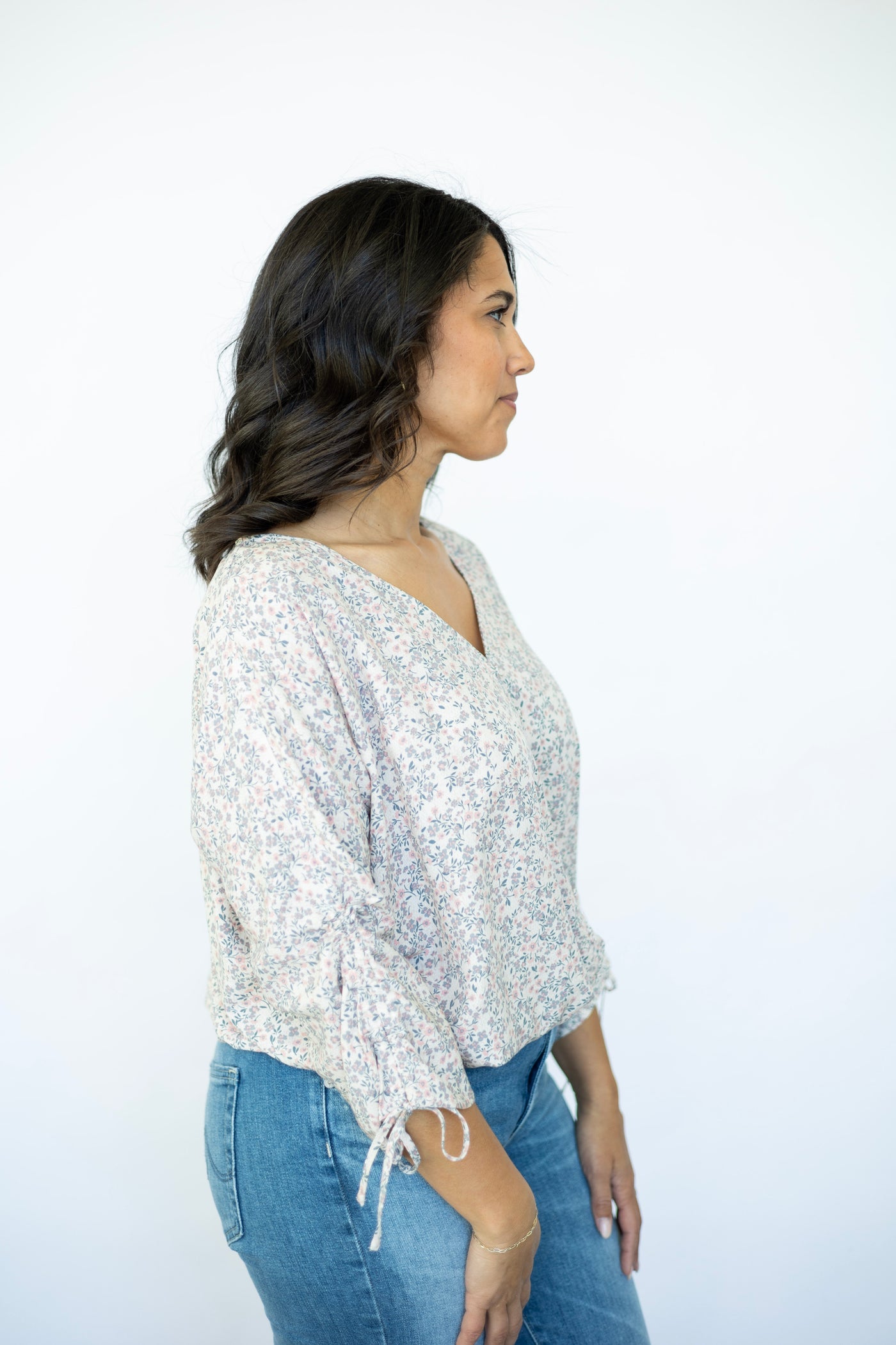 Floral 3/4 sleeve blouse