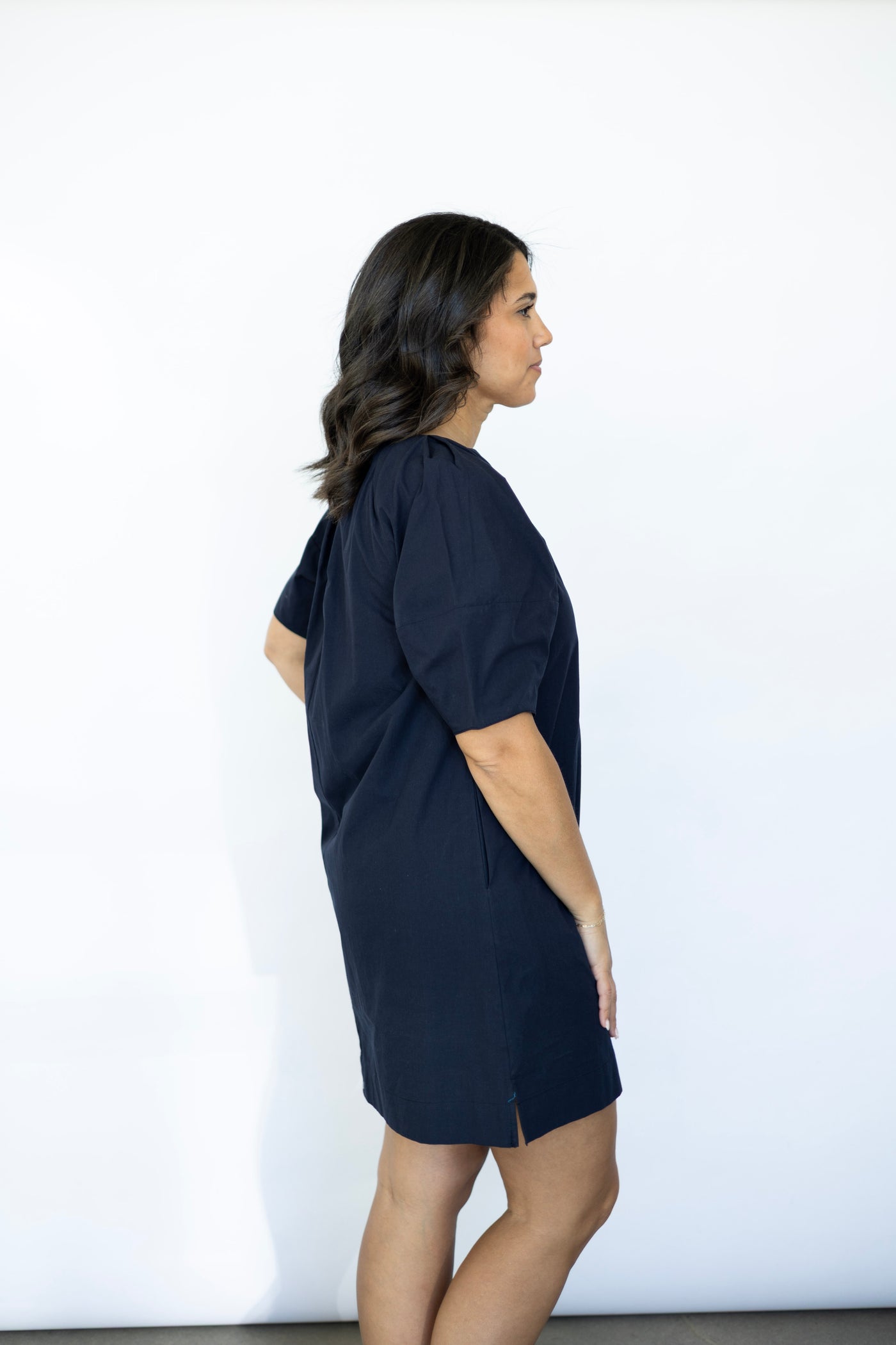 Classy navy blue dress for women