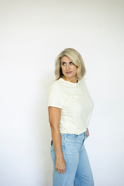 Butter yellow women's tee shirt