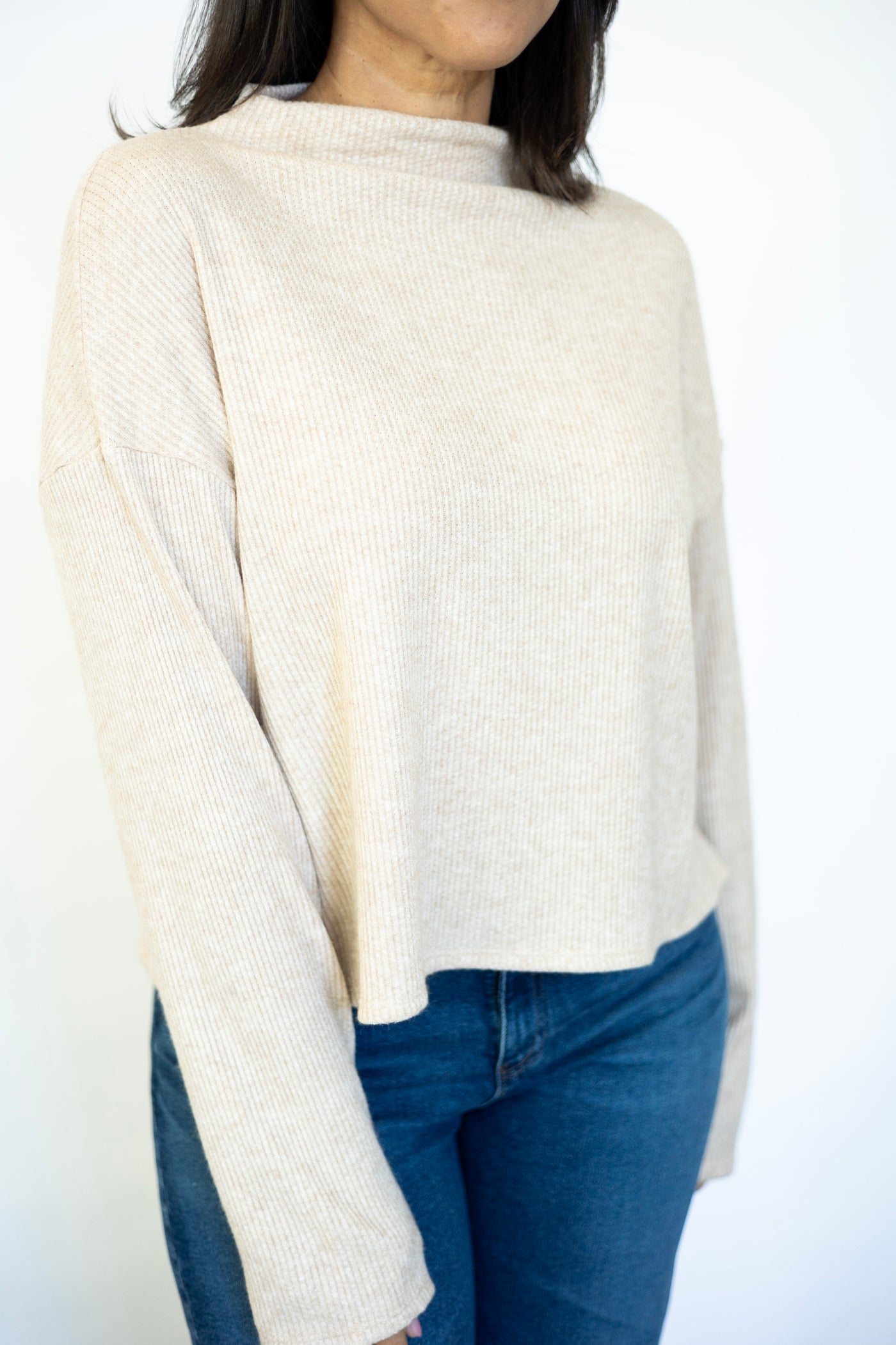 Doing Well L/S Mock Neck Top