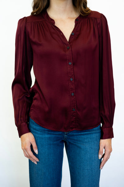 Button Down Puff Sleeve Top