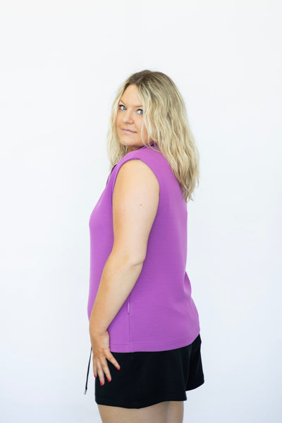 Purple sleeveless sweatshirt