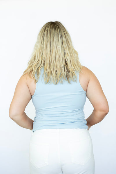 Baby blue collared sports tank