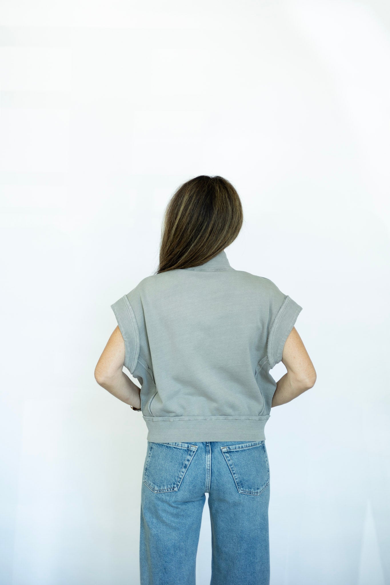 Short sleeve zip up vintage jacket