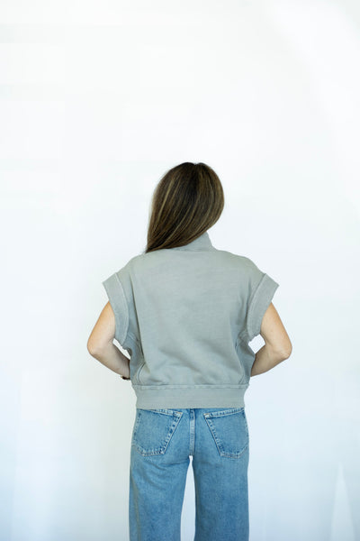 Short sleeve zip up vintage jacket