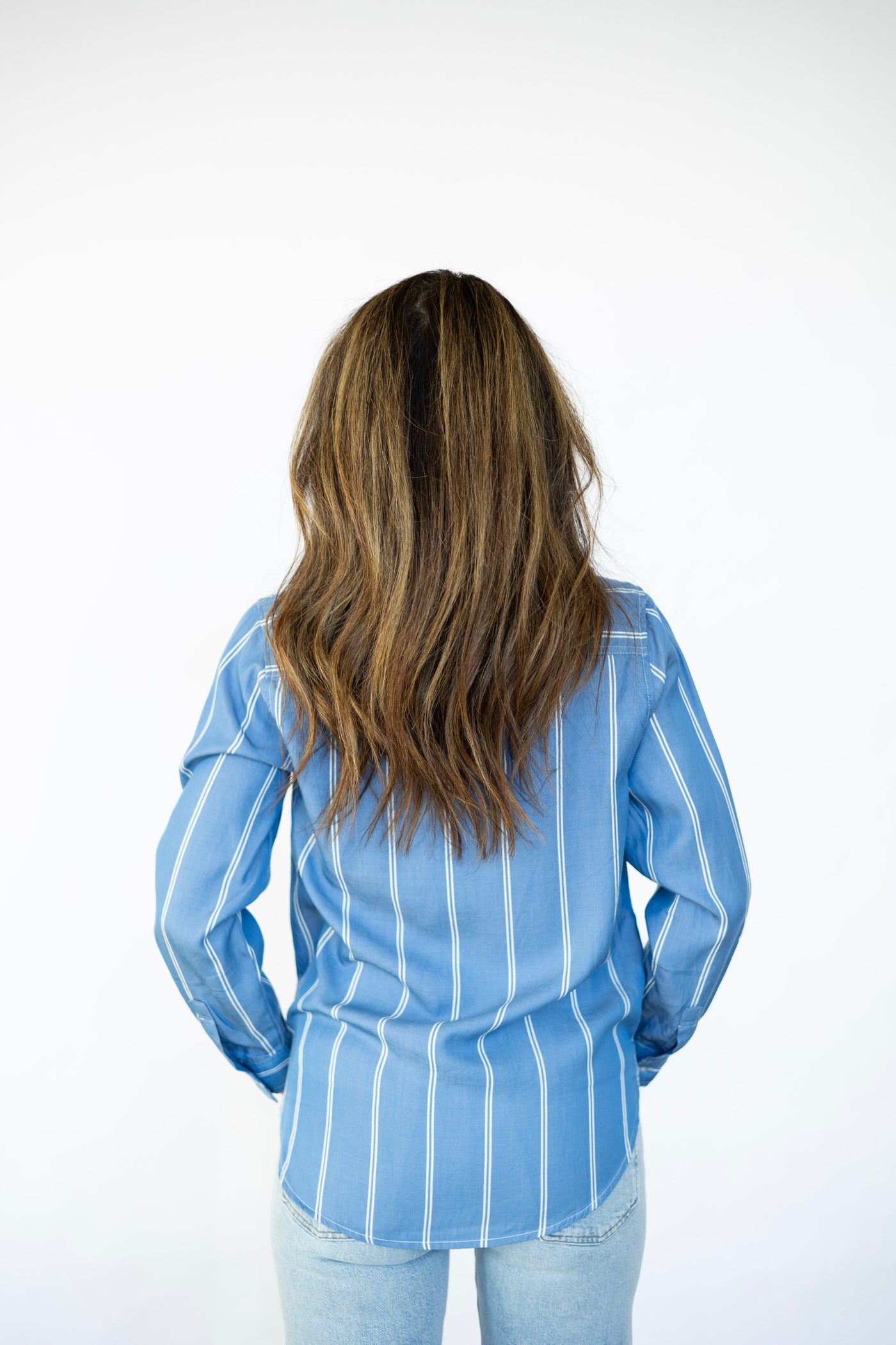 Striped women's button down