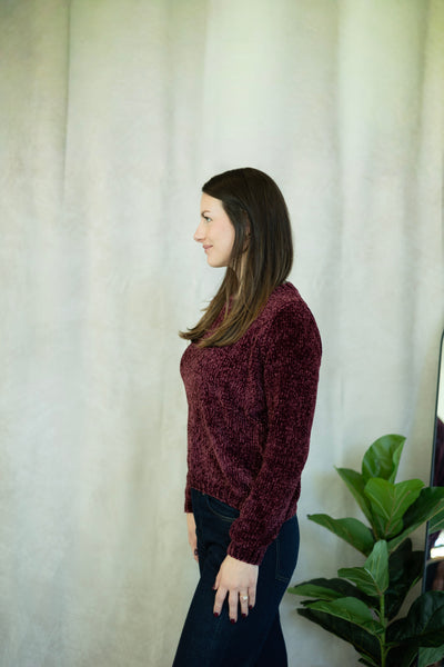 Fuzzy burgundy sweater 
