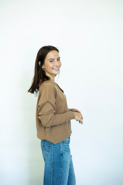 Casual collared light sweater