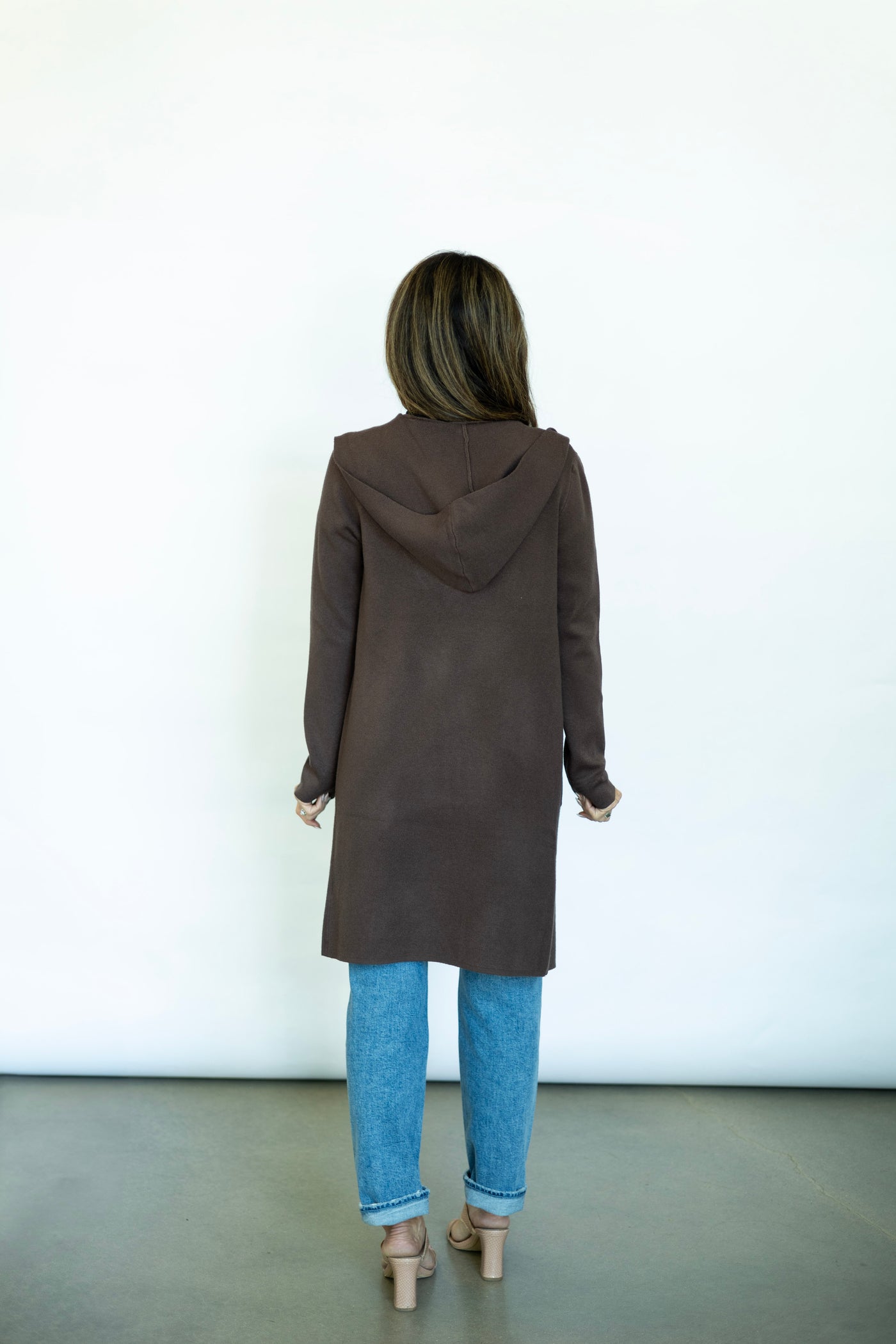 Long brown cardigan