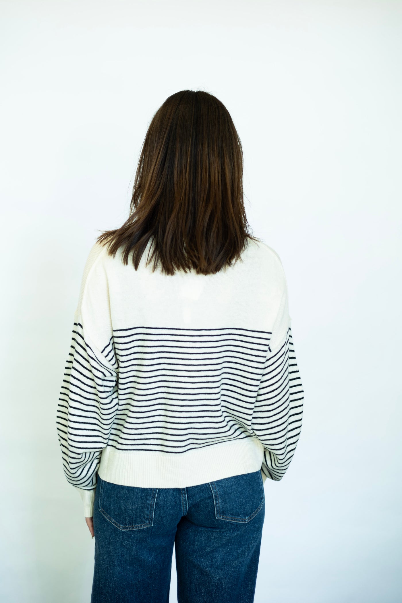 Black striped light sweater
