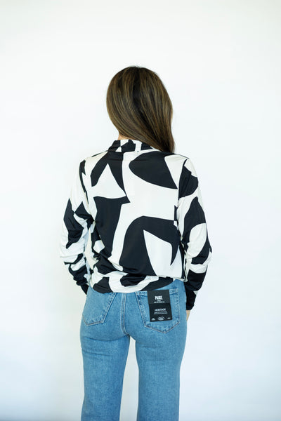 Cross front long sleeve blouse