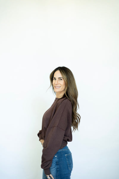 Evie Pleated Crew Sweatshirt