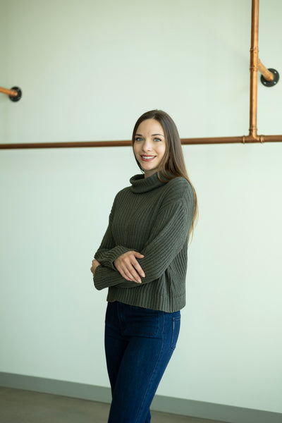 Textured Turtleneck Sweater