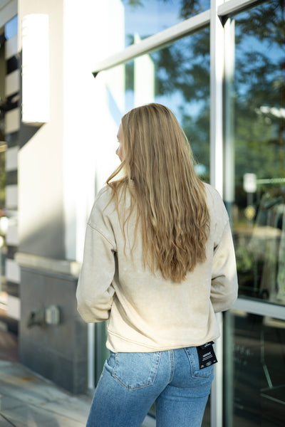 Washed Knit V-Neck Pullover