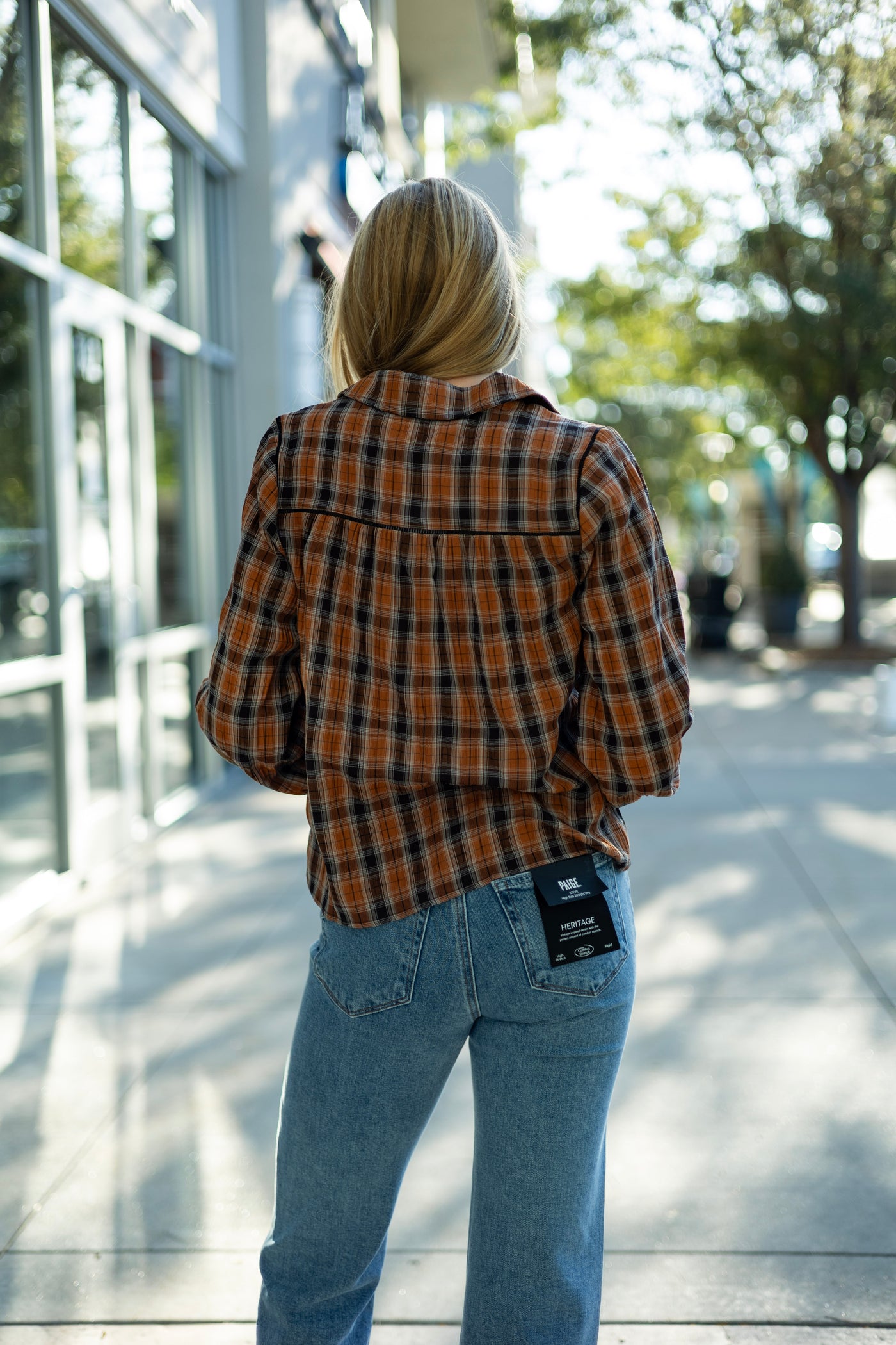 Button Down Plaid Top