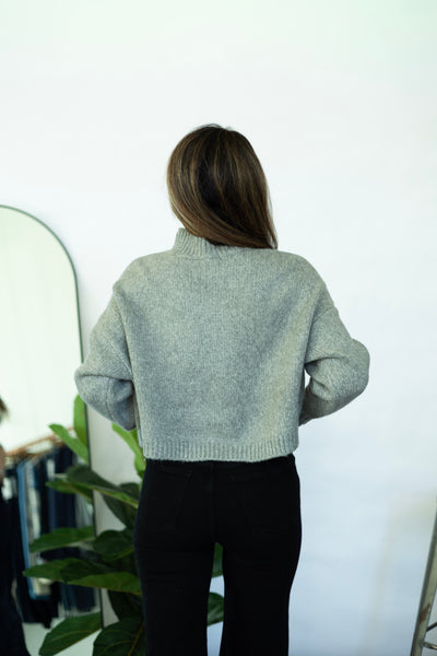 Gray mock neck sweater