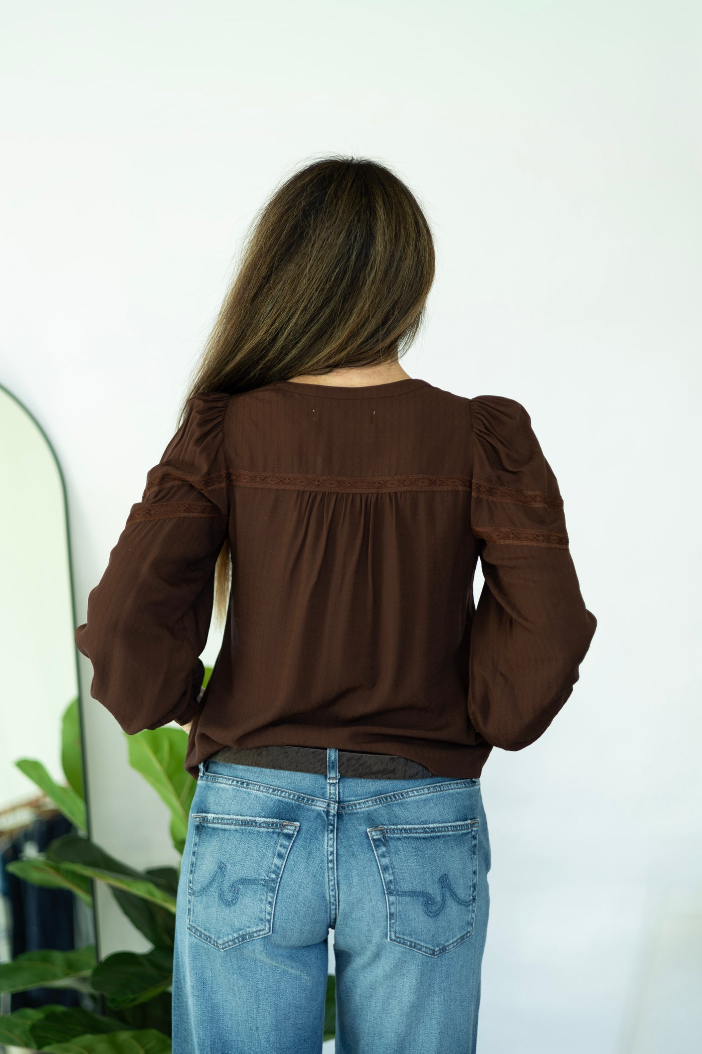 Brown textured blouse