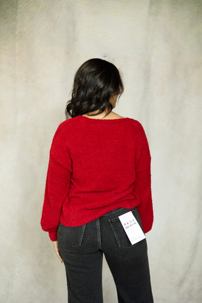 Teddy V Neck Sweater