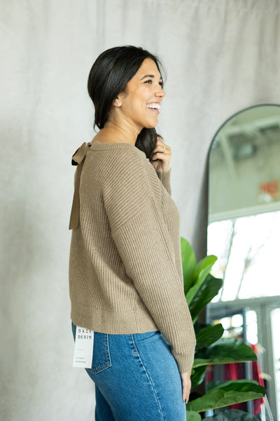 Stassi Satin Tie Sweater