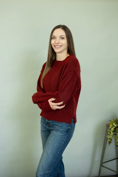 Classic red sweater for women