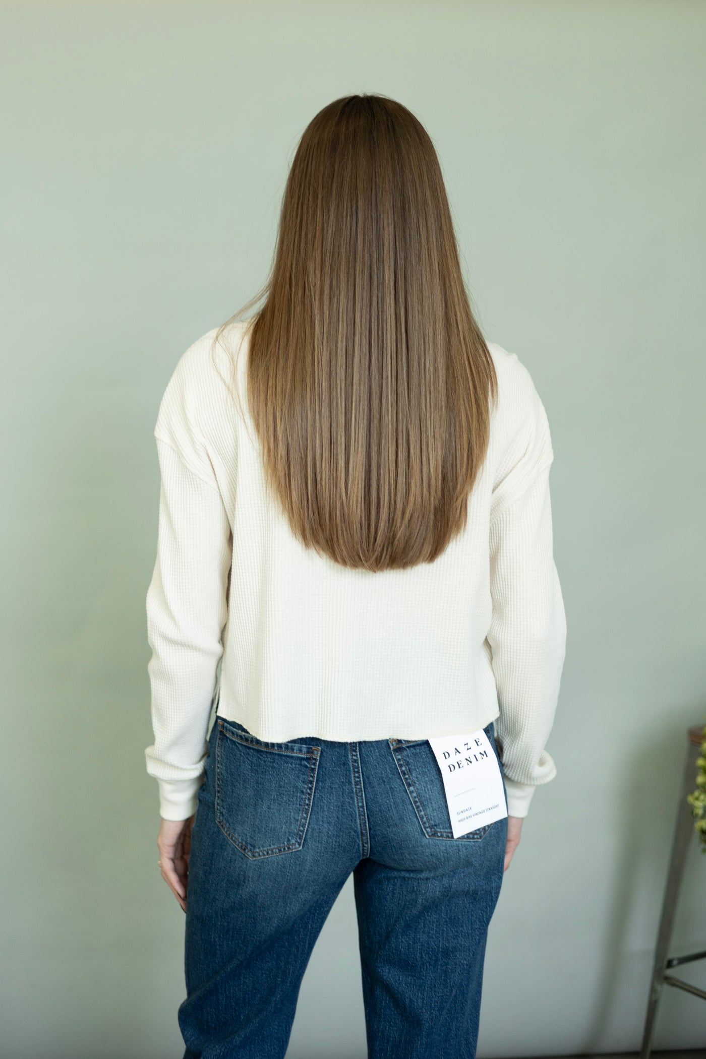 Waffle knit, thermal top for women