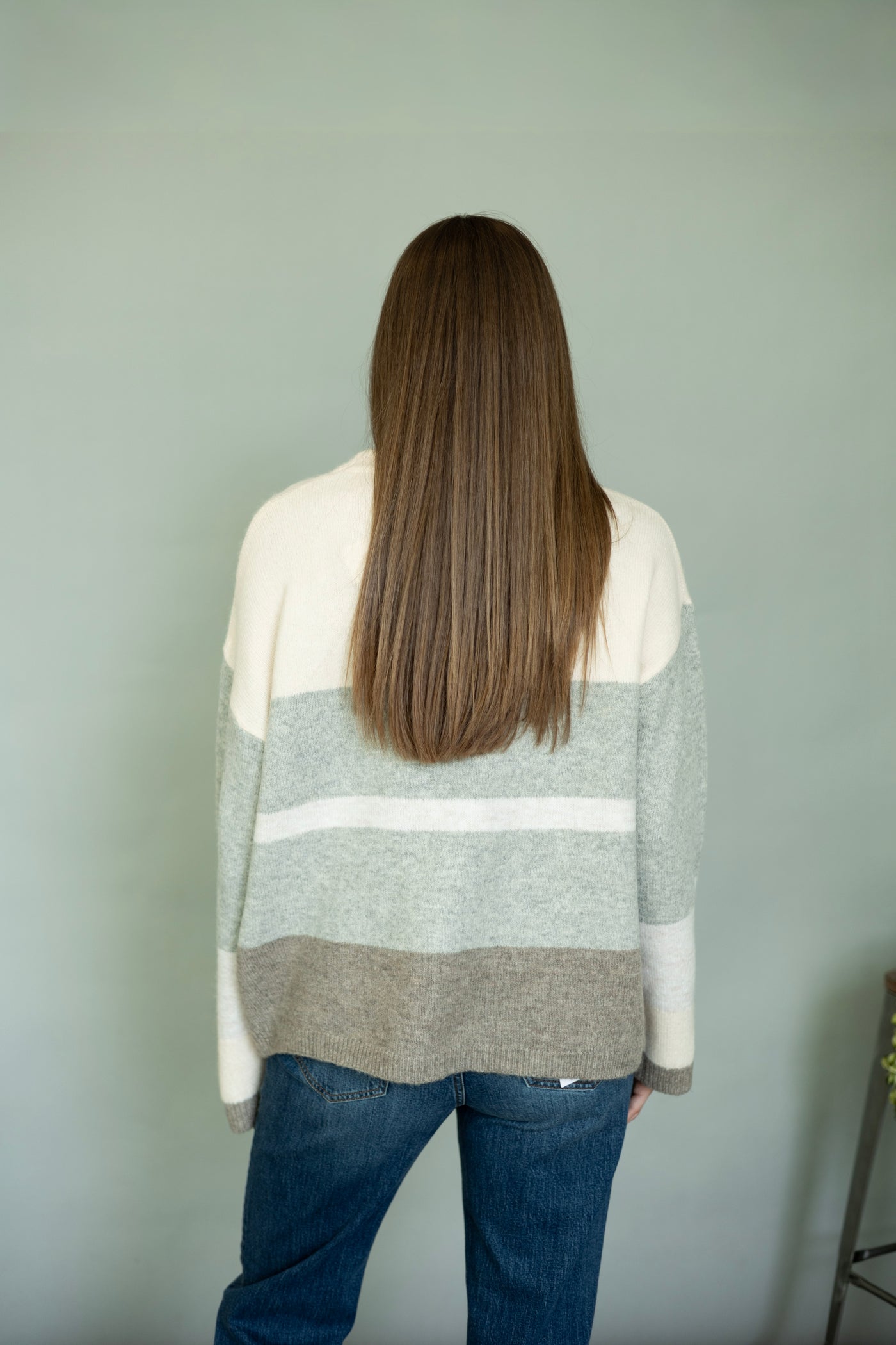 Oversized, color block sweater for women
