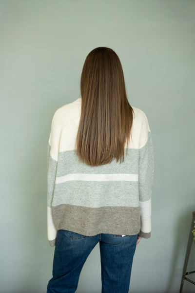 Oversized, color block sweater for women