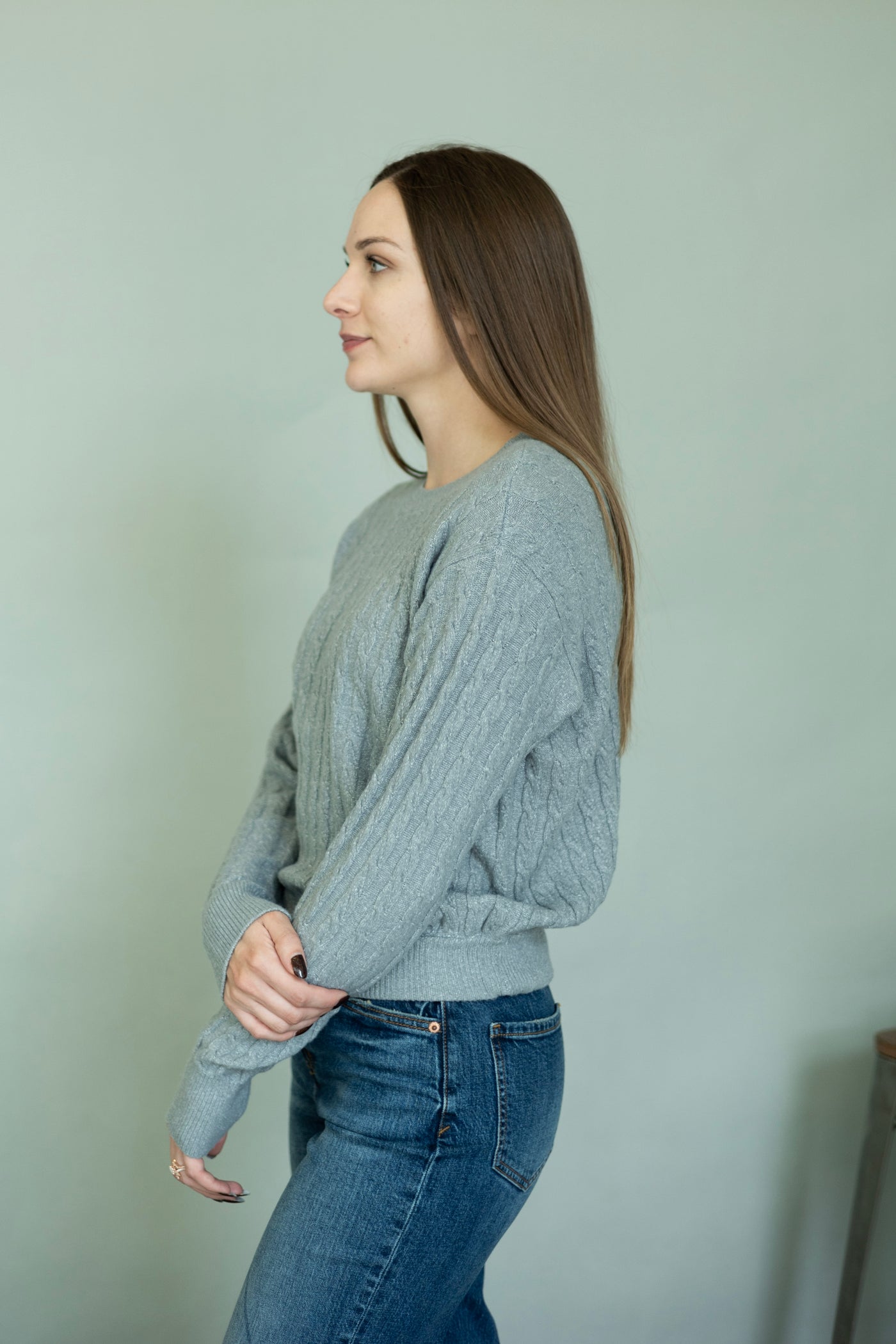 Classic gray sweater for women