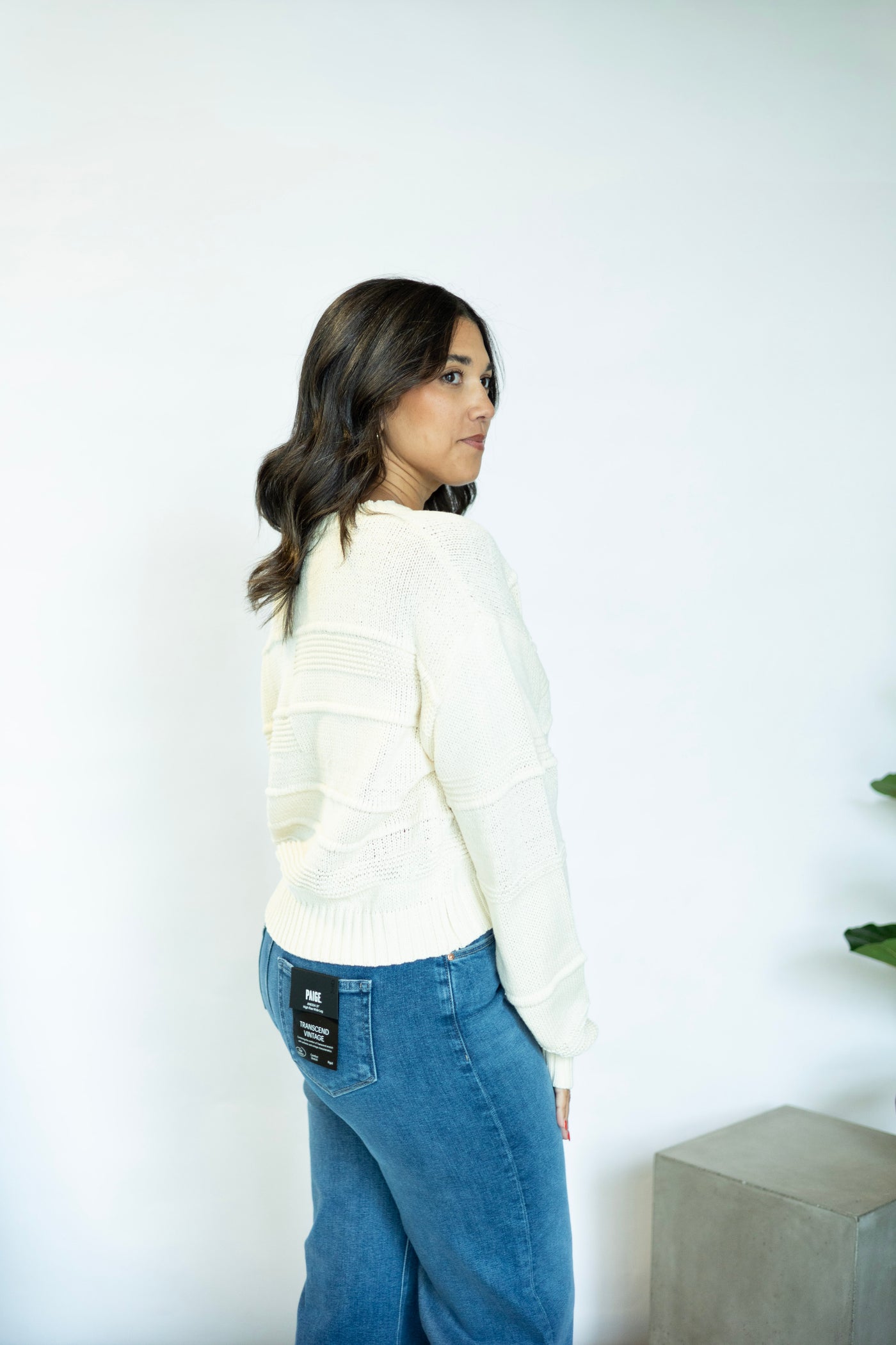 Cassi Textured Shadow Stripe Sweater