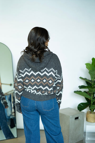 Zip-Up Fairisle Hoodie