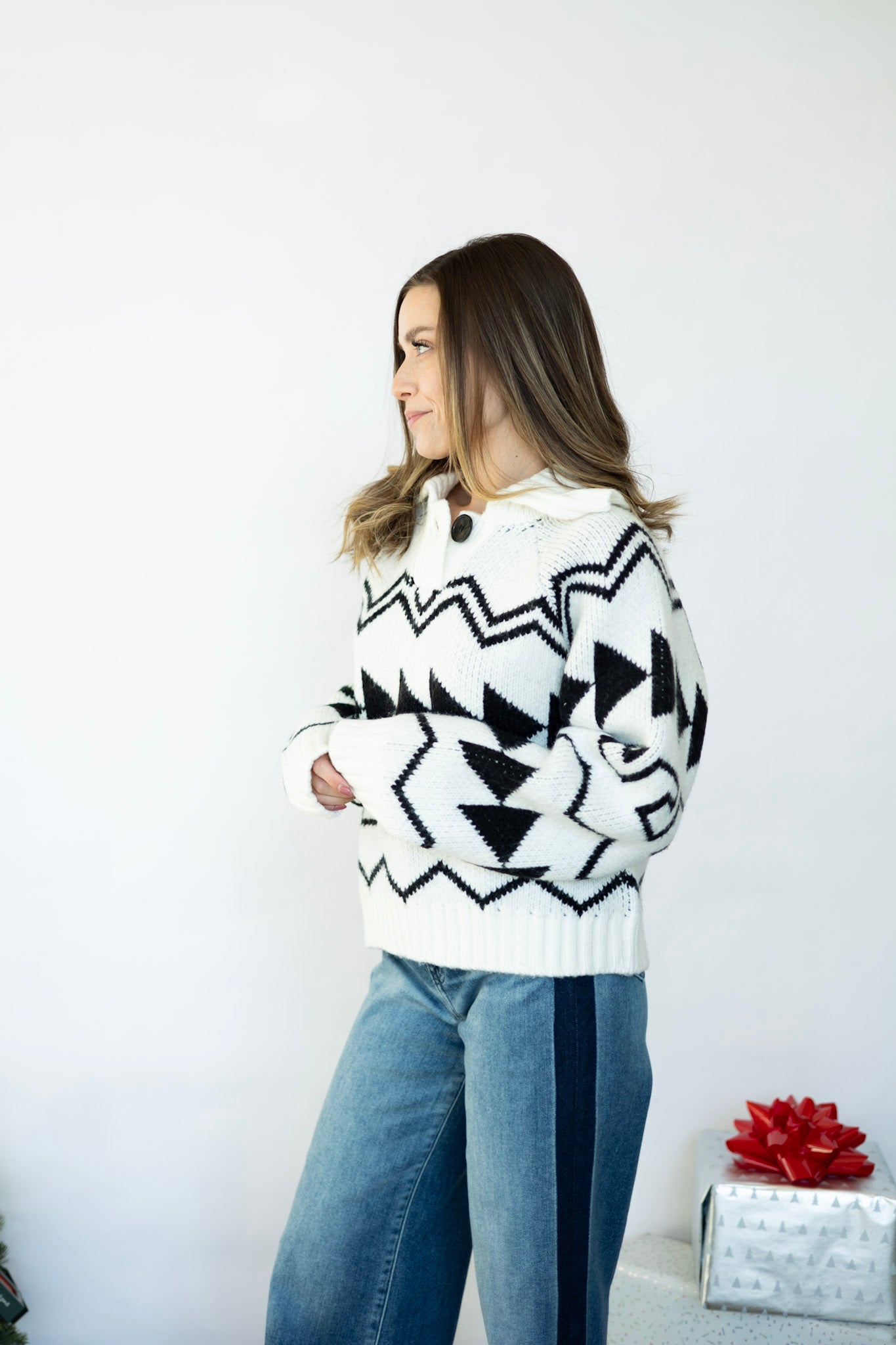 Thick sweater with pattern