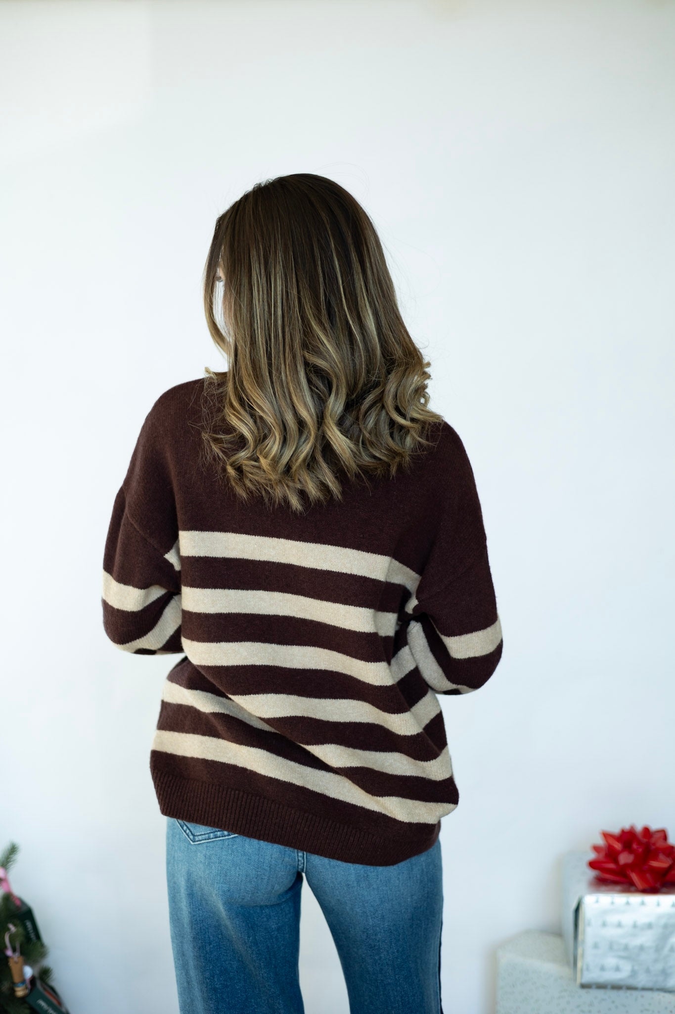 Brown striped sweater 