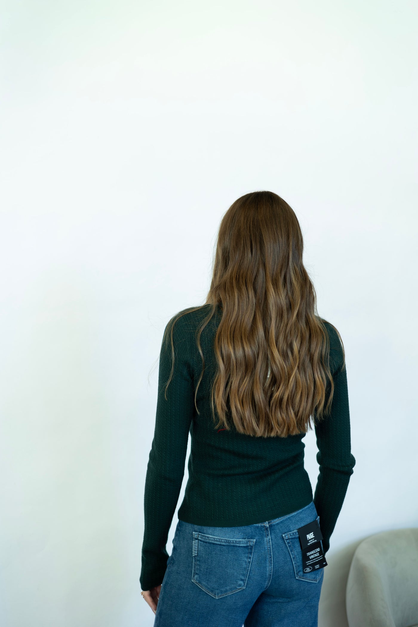 Dark green button down sweater top