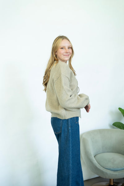 Tie closure cardigan 