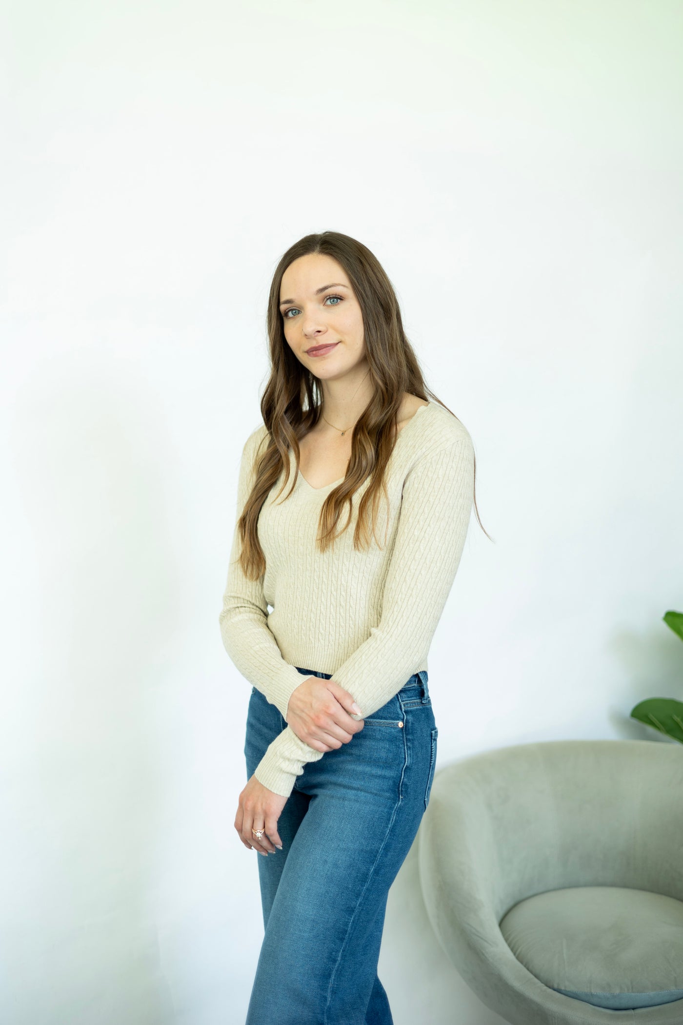 Light tan sweater for women
