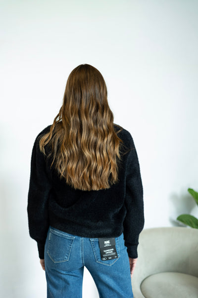 Black eyelash cardigan
