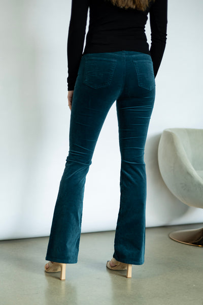 Blue, Velvet, boot cut jeans