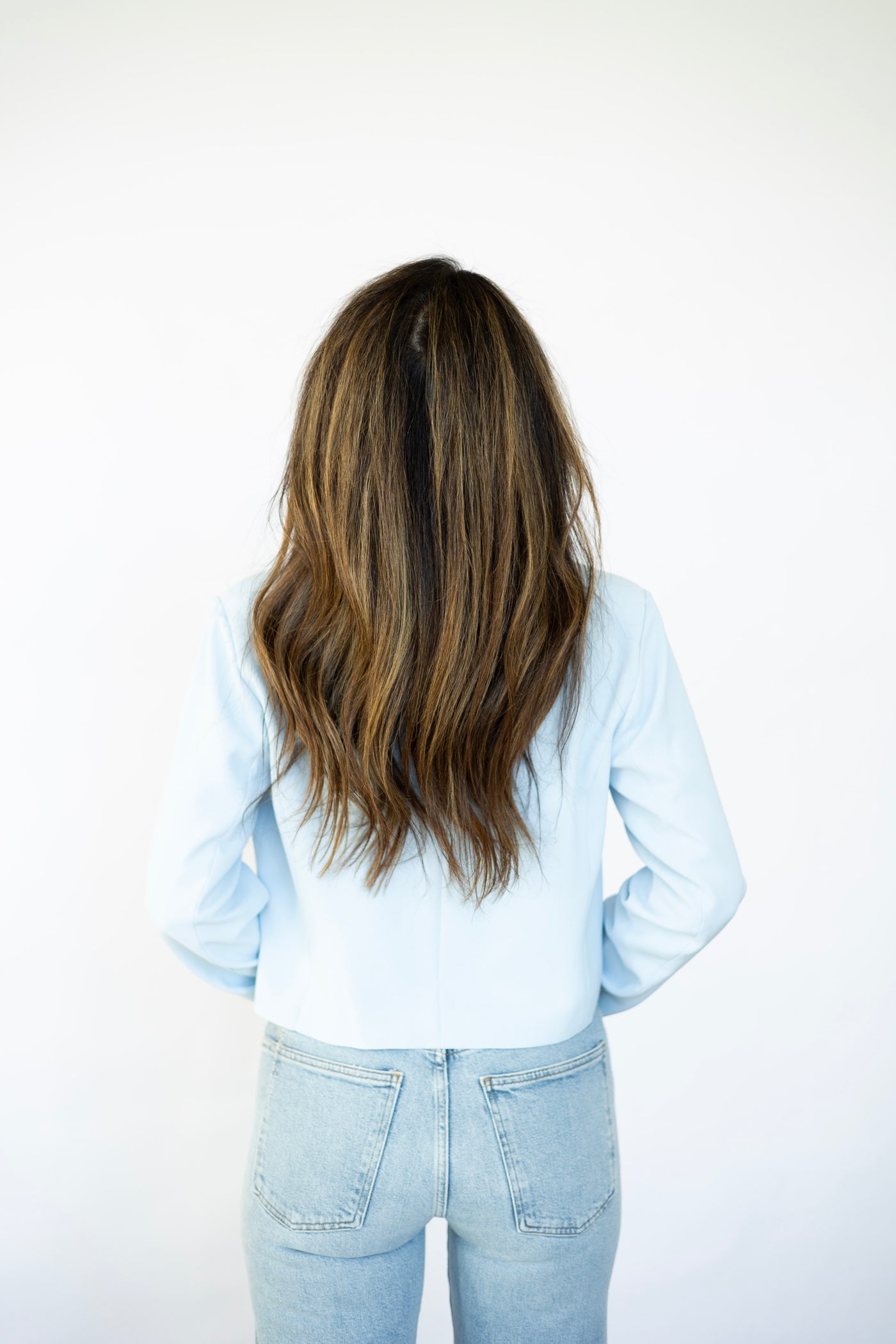 Baby blue cropped blazer